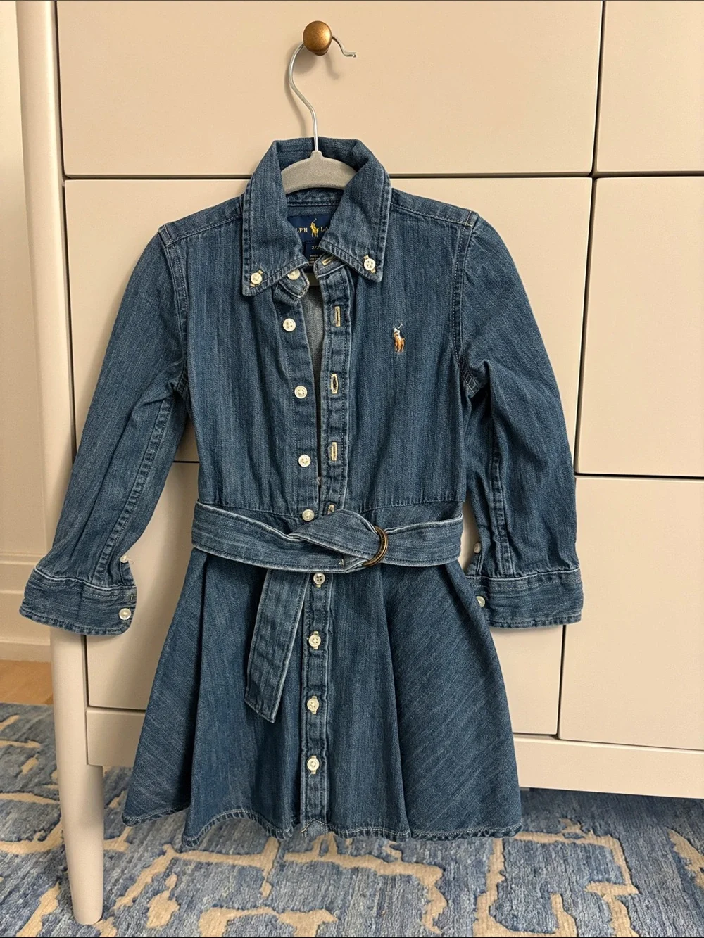 Ralph Lauren Belted Cotton Indigo Denim Shirtdress $70